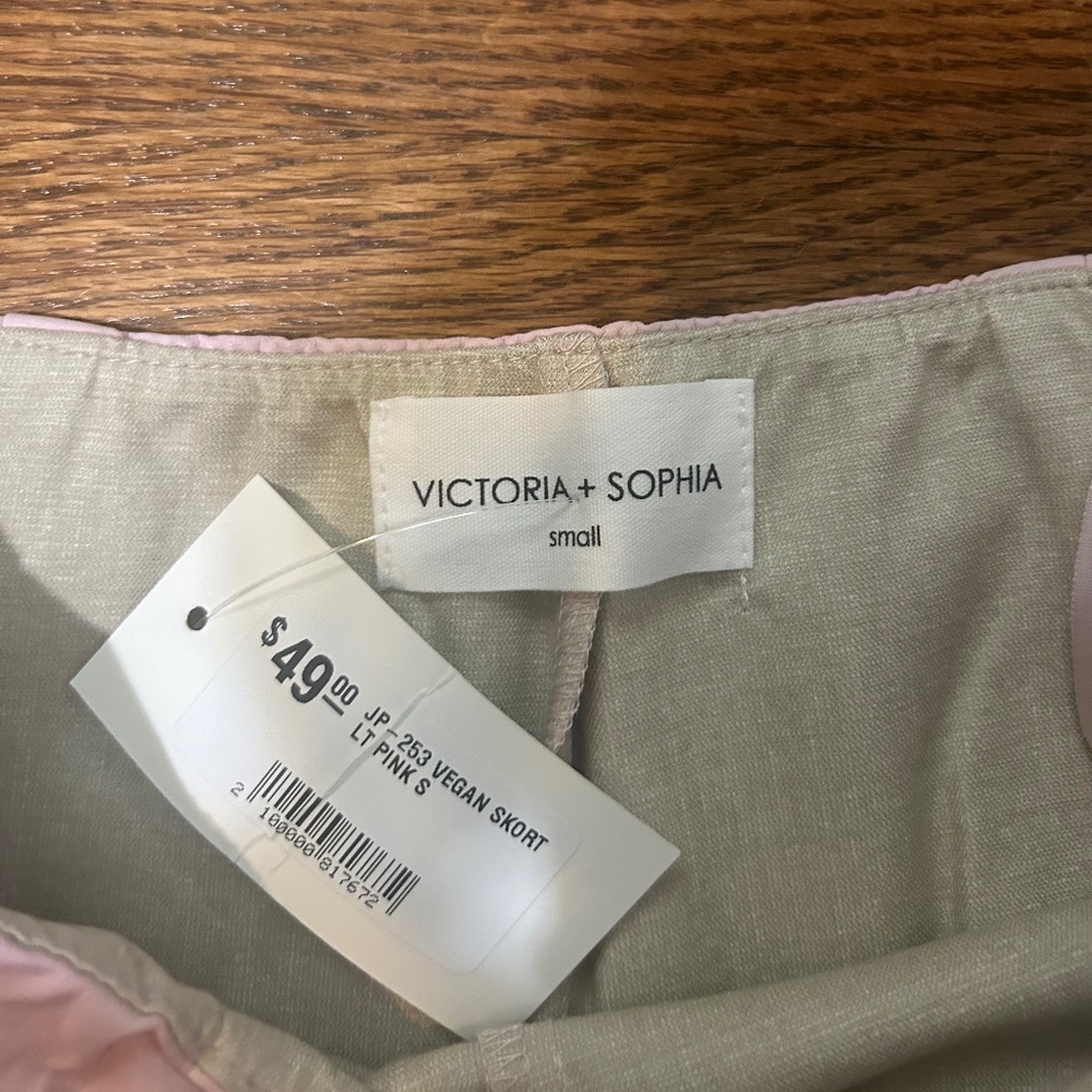 NWT pink pleather mini skort